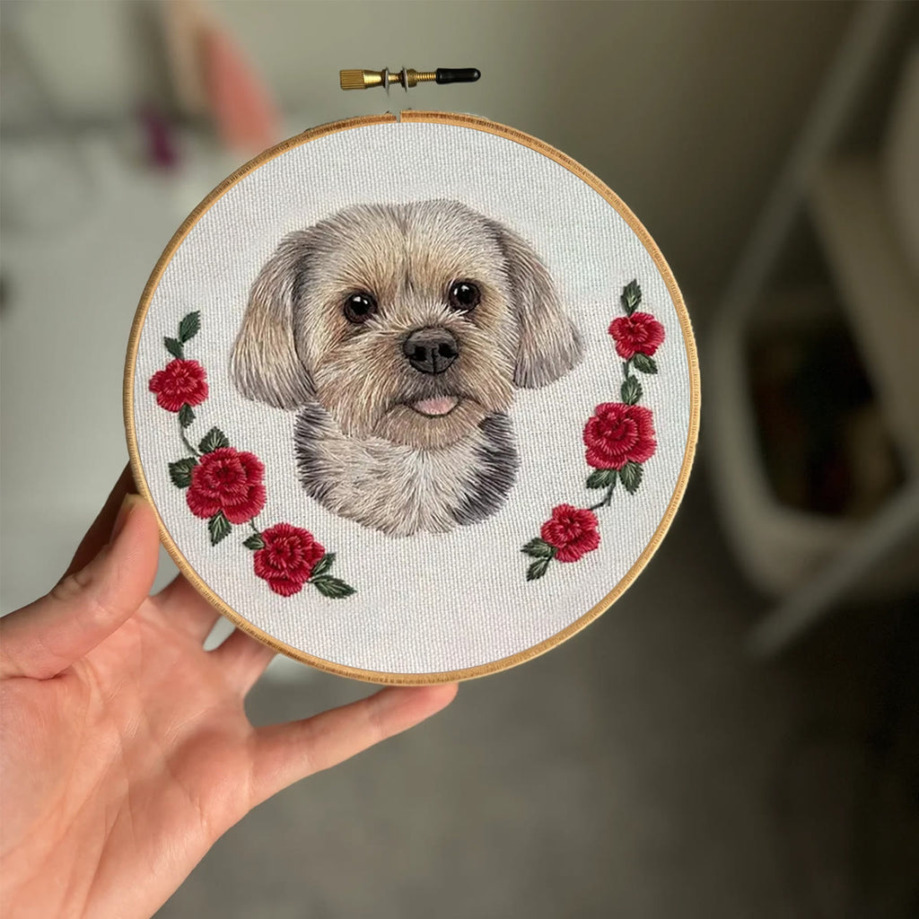 Rubbyoo Embroidery Kit - Puppy With Roses | Birthday Gifts For Dog Lovers | Cute Animal Craft  - image 6