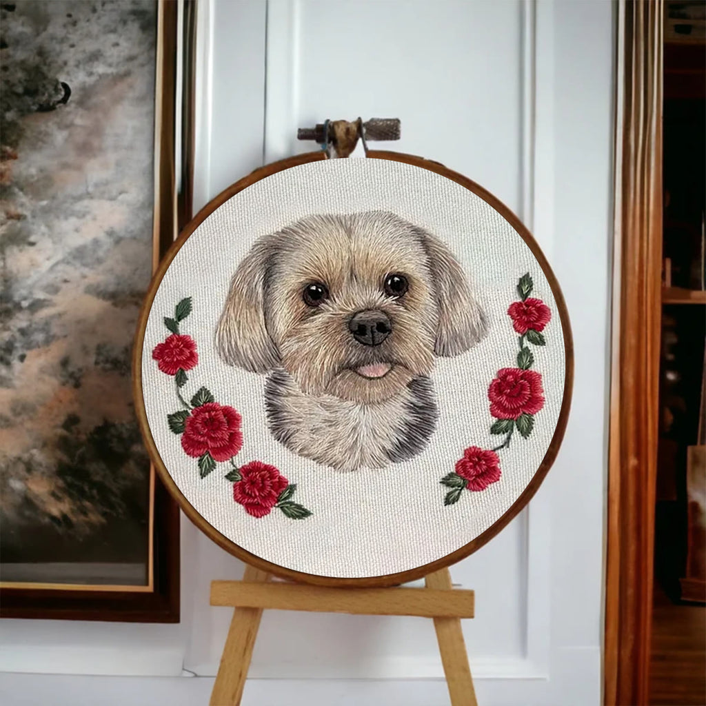 Rubbyoo Embroidery Kit - Puppy With Roses | Birthday Gifts For Dog Lovers | Cute Animal Craft  - image 9