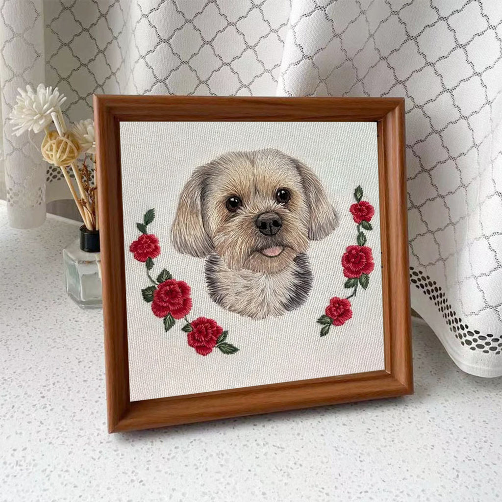Rubbyoo Embroidery Kit - Puppy With Roses | Birthday Gifts For Dog Lovers | Cute Animal Craft  - Embroidery Kit Plus An Extra Frame - image 8