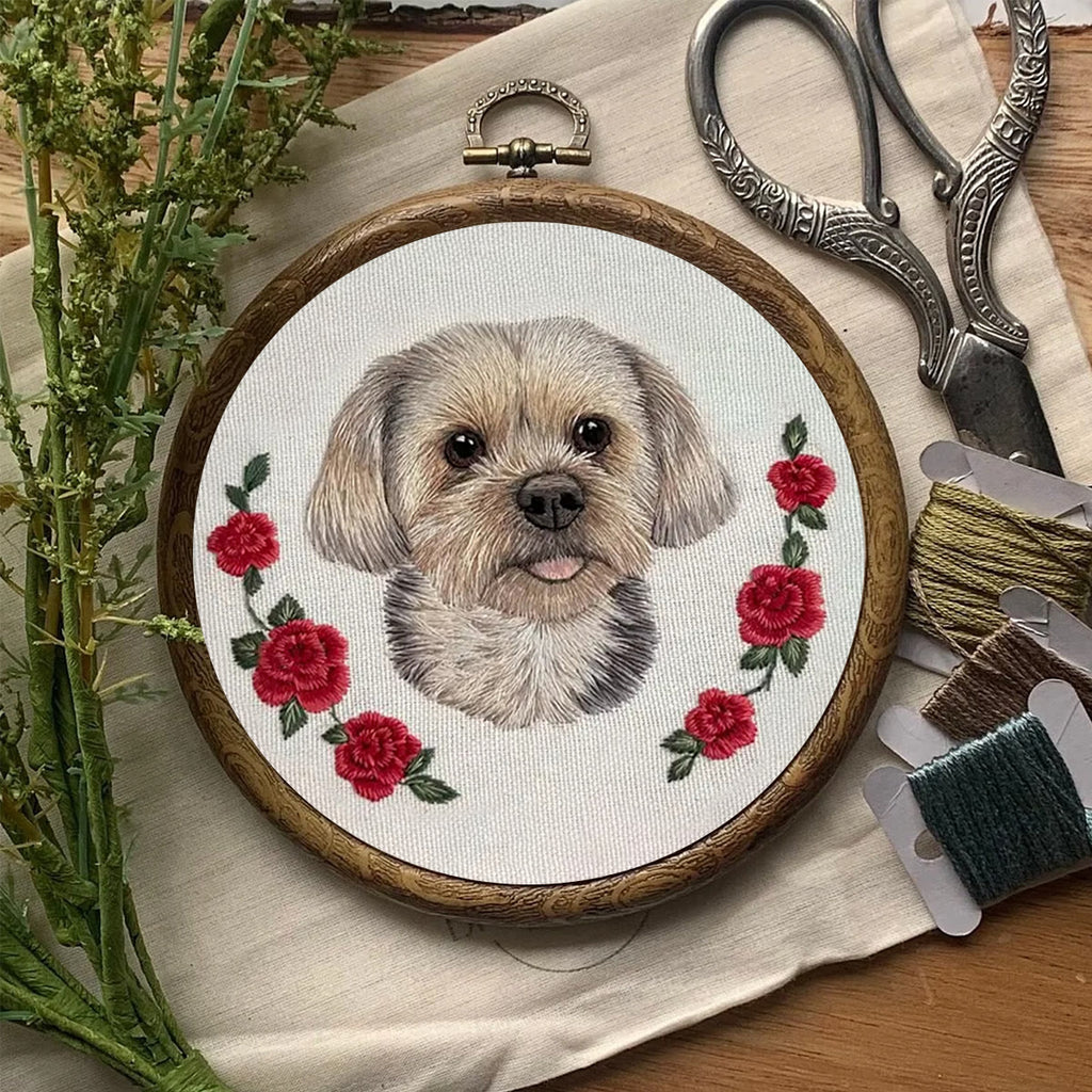 Rubbyoo Embroidery Kit - Puppy With Roses | Birthday Gifts For Dog Lovers | Cute Animal Craft  - image 7