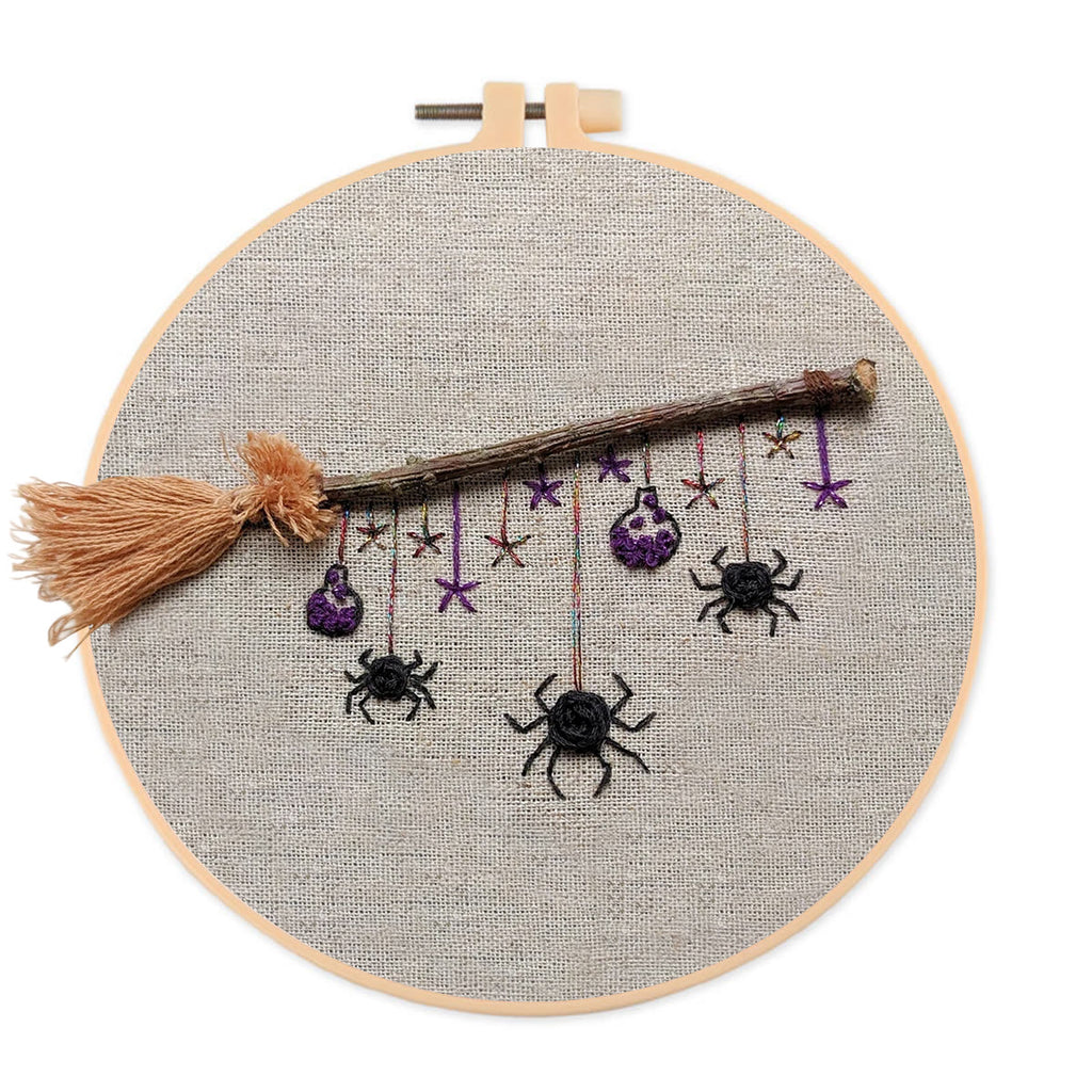 Rubbyoo Embroidery Kit - Halloween Spider | Creative Spooky Craft | Halloween Desk Decor - 20*20cm - image 0