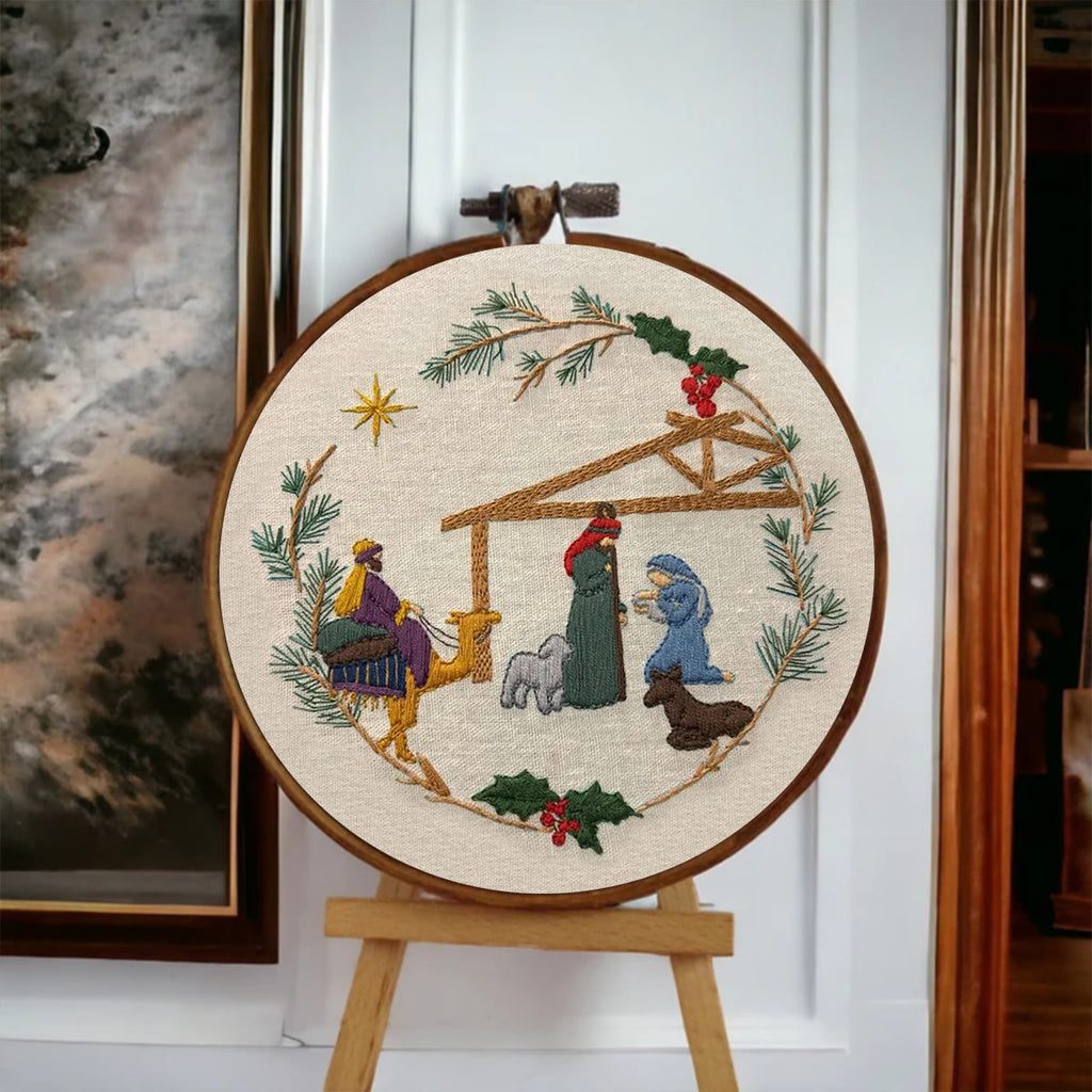 Rubbyoo Embroidery Kit - Christmas Nativity | Diy Christmas Wall Decor | Easy Needlework For Beginner - image 5