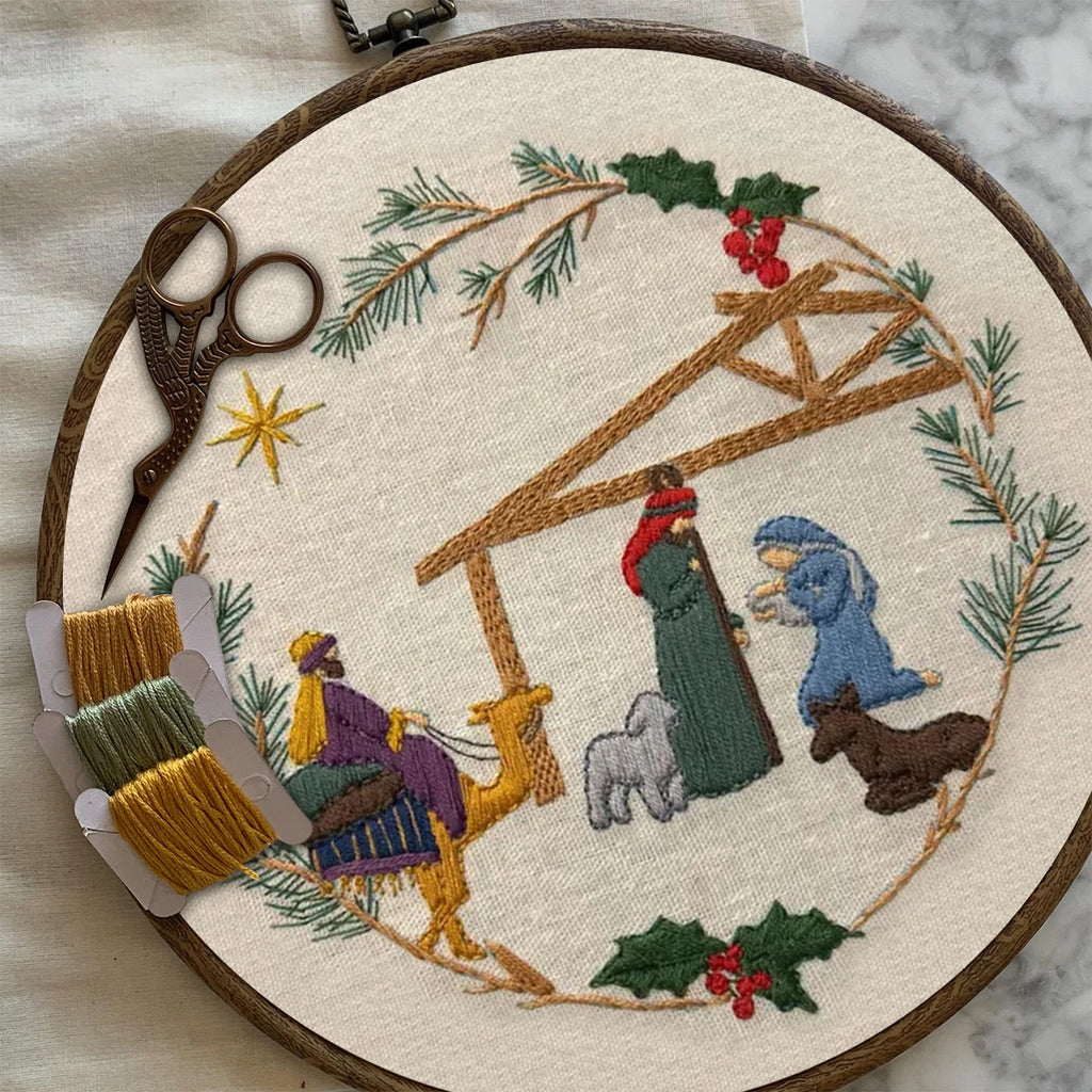 Rubbyoo Embroidery Kit - Christmas Nativity | Diy Christmas Wall Decor | Easy Needlework For Beginner - image 4