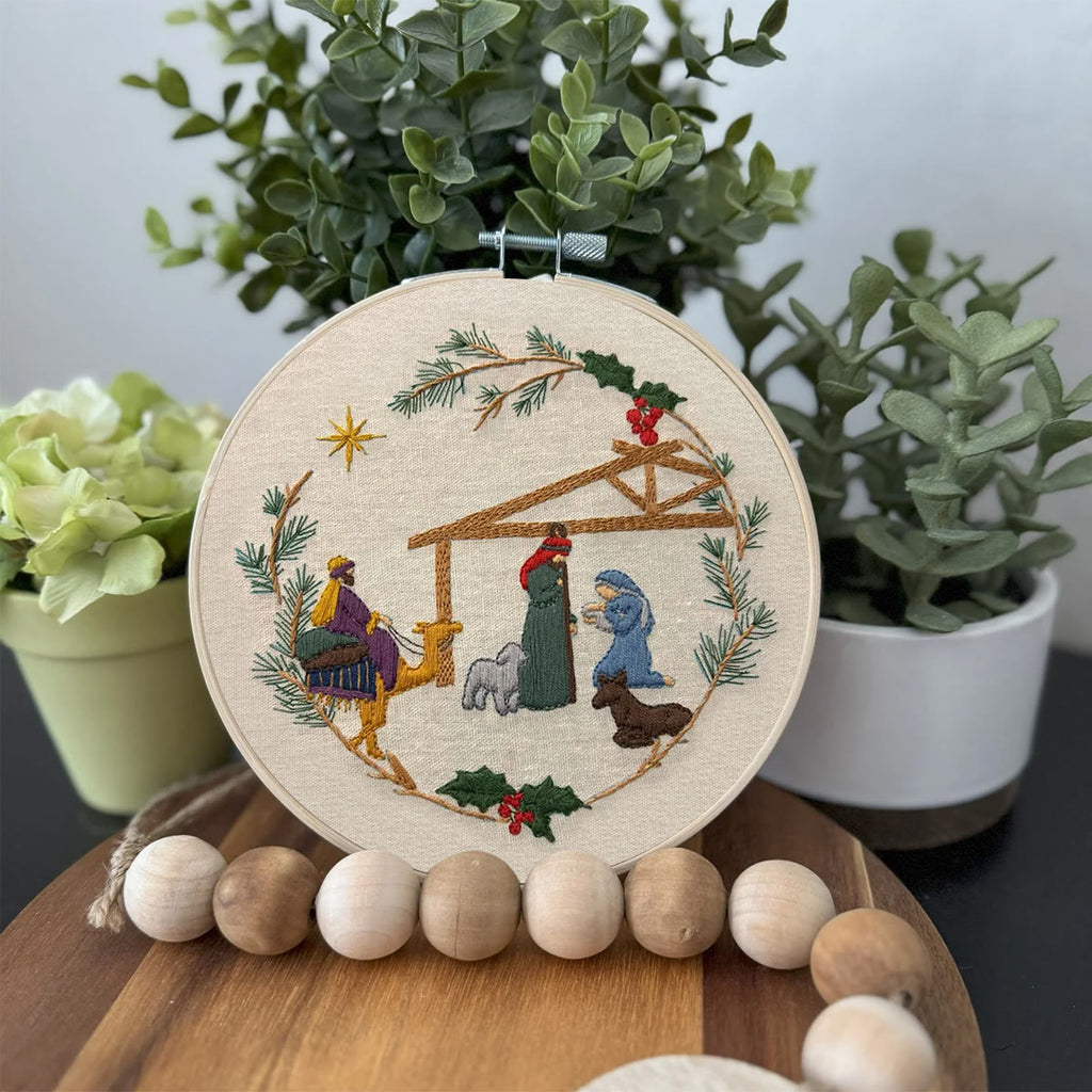 Rubbyoo Embroidery Kit - Christmas Nativity | Diy Christmas Wall Decor | Easy Needlework For Beginner - image 2