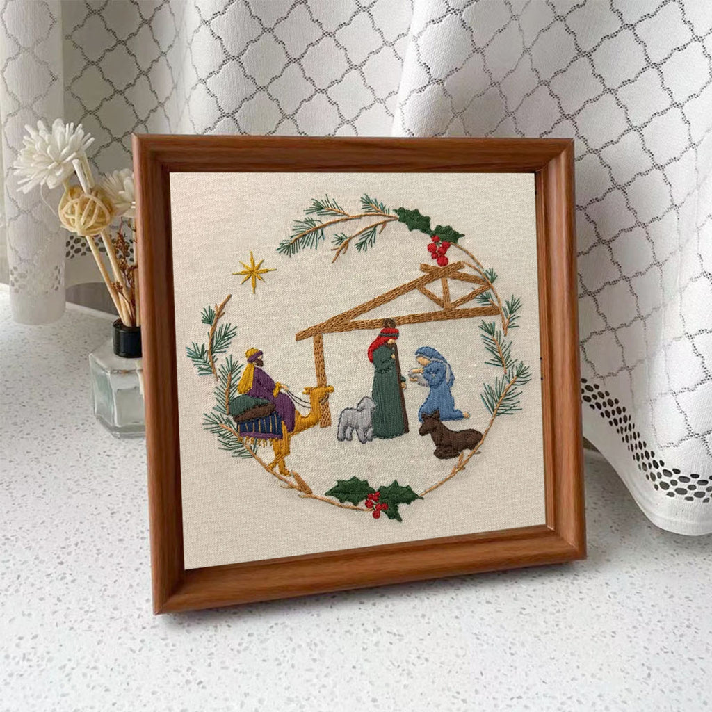 Rubbyoo Embroidery Kit - Christmas Nativity | Diy Christmas Wall Decor | Easy Needlework For Beginner - Embroidery Kit Plus An Extra Frame - image 9