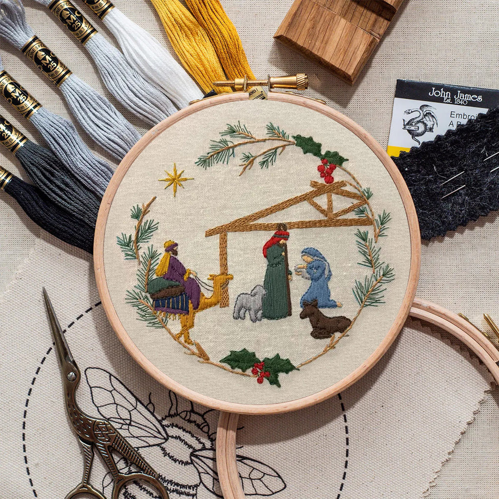 Rubbyoo Embroidery Kit - Christmas Nativity | Diy Christmas Wall Decor | Easy Needlework For Beginner - image 1