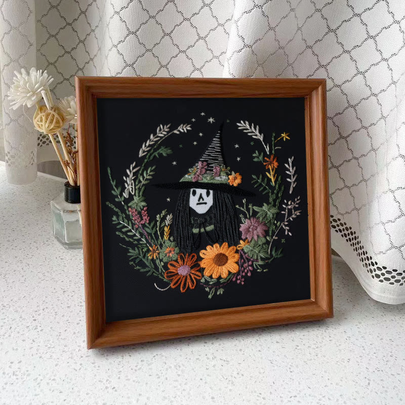 Rubbyoo Embroidery Kit - Halloween Witch | Diy Needlework For Craft Lover | Holiday Home Decor - Embroidery Kit Plus An Extra Frame - image 9