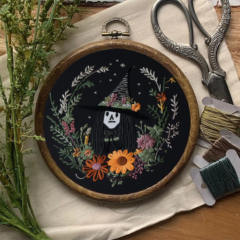 Rubbyoo Embroidery Kit - Halloween Witch | Diy Needlework For Craft Lover | Holiday Home Decor - image 2