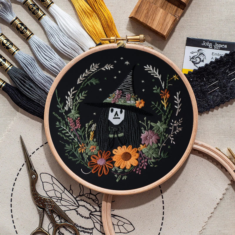 Rubbyoo Embroidery Kit - Halloween Witch | Diy Needlework For Craft Lover | Holiday Home Decor - image 3