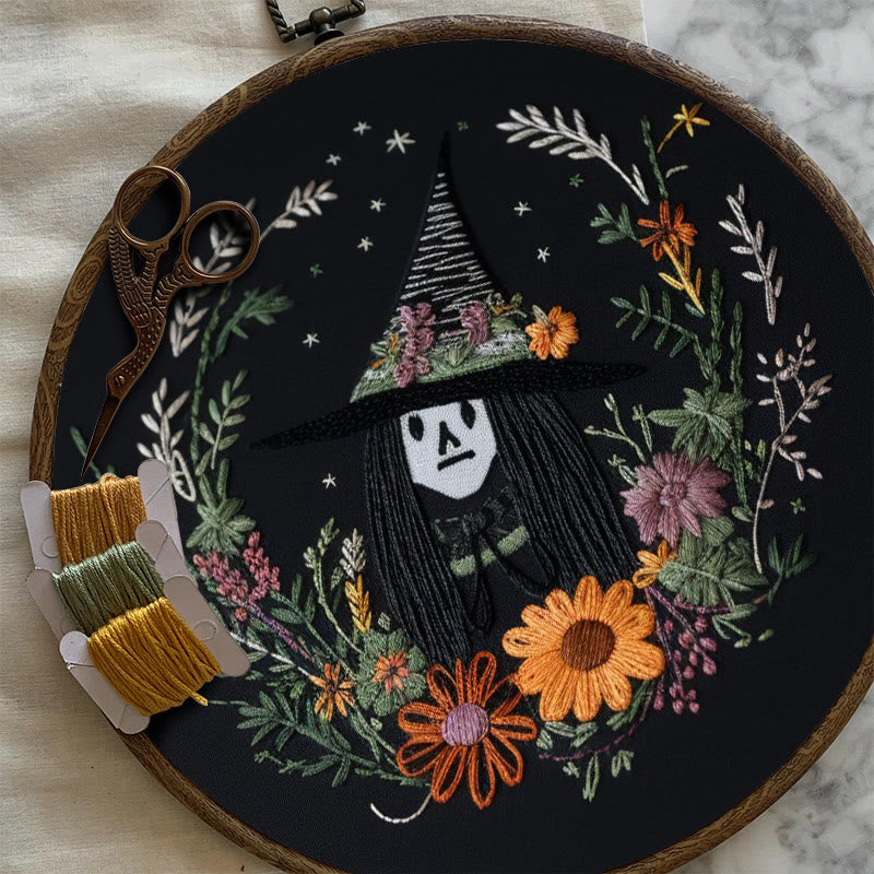 Rubbyoo Embroidery Kit - Halloween Witch | Diy Needlework For Craft Lover | Holiday Home Decor - image 1