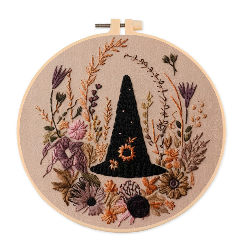 Rubbyoo Embroidery Kit -  Spooky Witch Hat | Perfect Halloween Gifts | Autumn Handmade Craft - 20*20cm - image 0