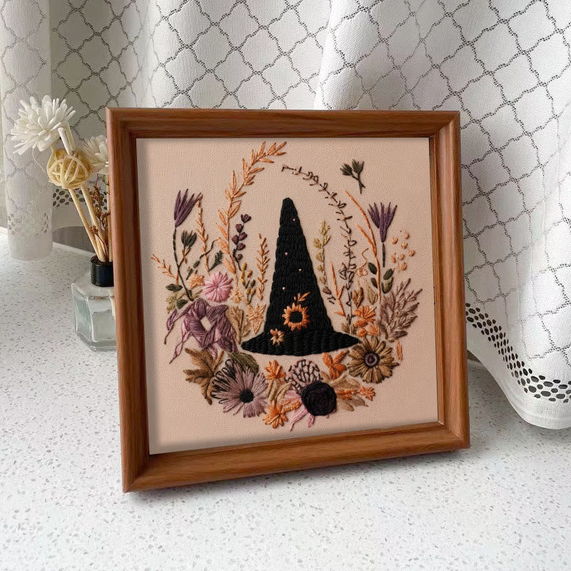 Rubbyoo Embroidery Kit -  Spooky Witch Hat | Perfect Halloween Gifts | Autumn Handmade Craft - Embroidery Kit Plus An Extra Frame - image 9