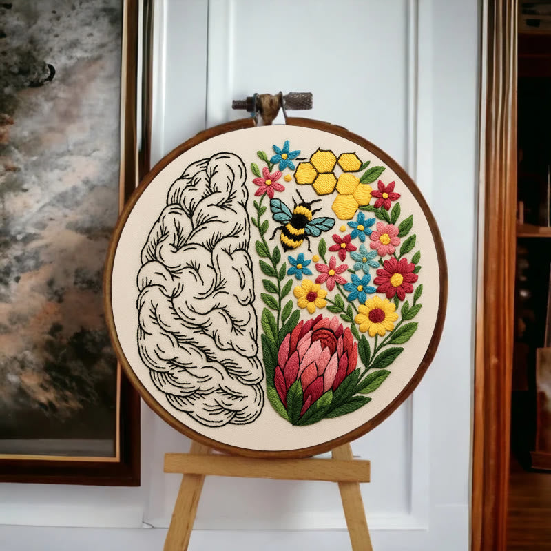 Rubbyoo Embroidery Kit - Floral Brain | Diy Creative Needlepoint | Art Crafts For Home Decor  - image 7