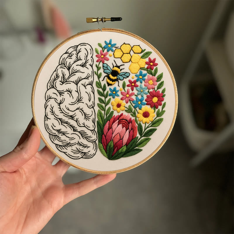 Rubbyoo Embroidery Kit - Floral Brain | Diy Creative Needlepoint | Art Crafts For Home Decor  - image 6
