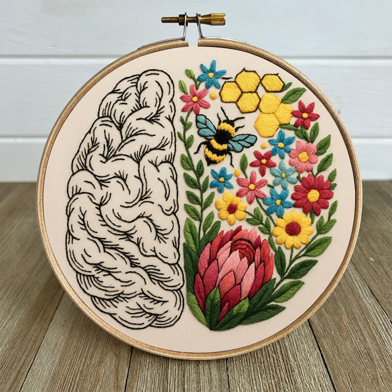 Rubbyoo Embroidery Kit - Floral Brain | Diy Creative Needlepoint | Art Crafts For Home Decor  - image 4