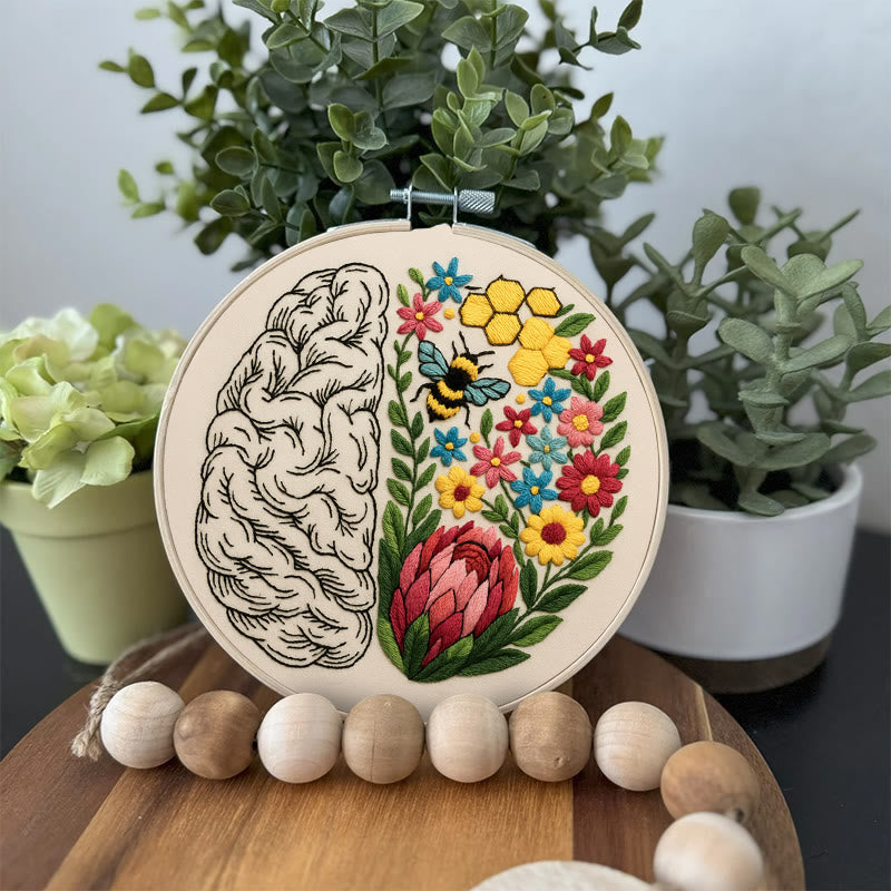 Rubbyoo Embroidery Kit - Floral Brain | Diy Creative Needlepoint | Art Crafts For Home Decor  - image 8