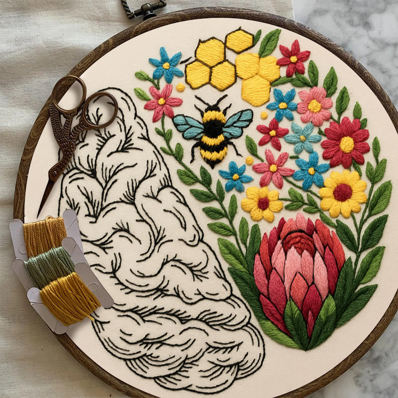 Rubbyoo Embroidery Kit - Floral Brain | Diy Creative Needlepoint | Art Crafts For Home Decor  - image 5