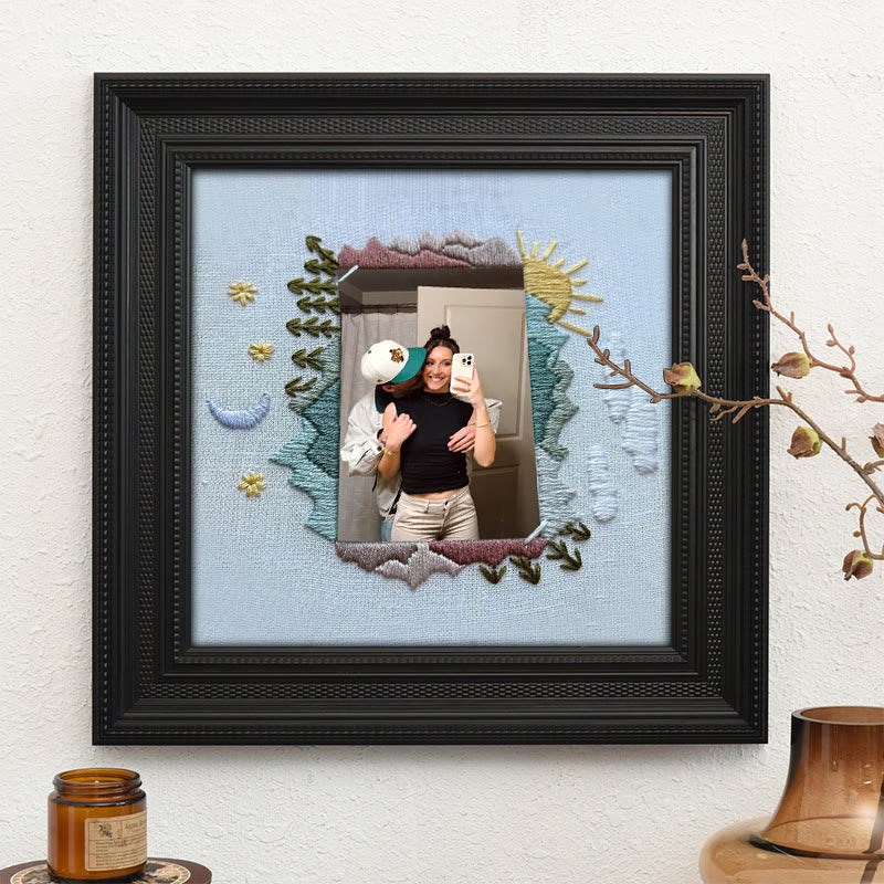 Rubbyoo Embroidery Photo Frame Kit - Day And Night | Diy Memorial Collection | Perfect Valentine's Gift - image 7