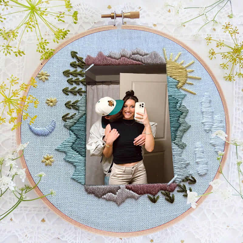 Rubbyoo Embroidery Photo Frame Kit - Day And Night | Diy Memorial Collection | Perfect Valentine's Gift - image 4