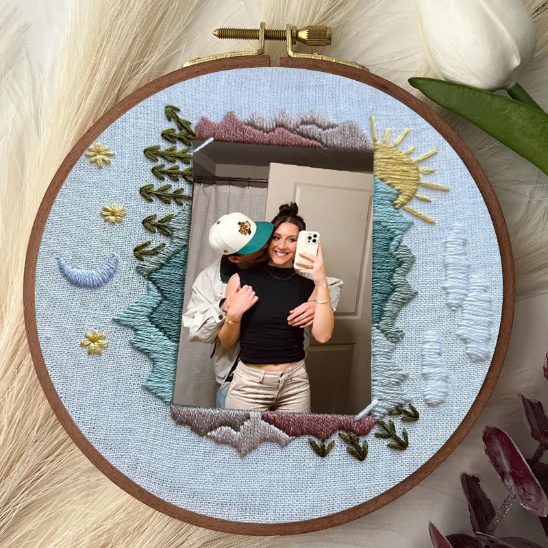 Rubbyoo Embroidery Photo Frame Kit - Day And Night | Diy Memorial Collection | Perfect Valentine's Gift - image 2