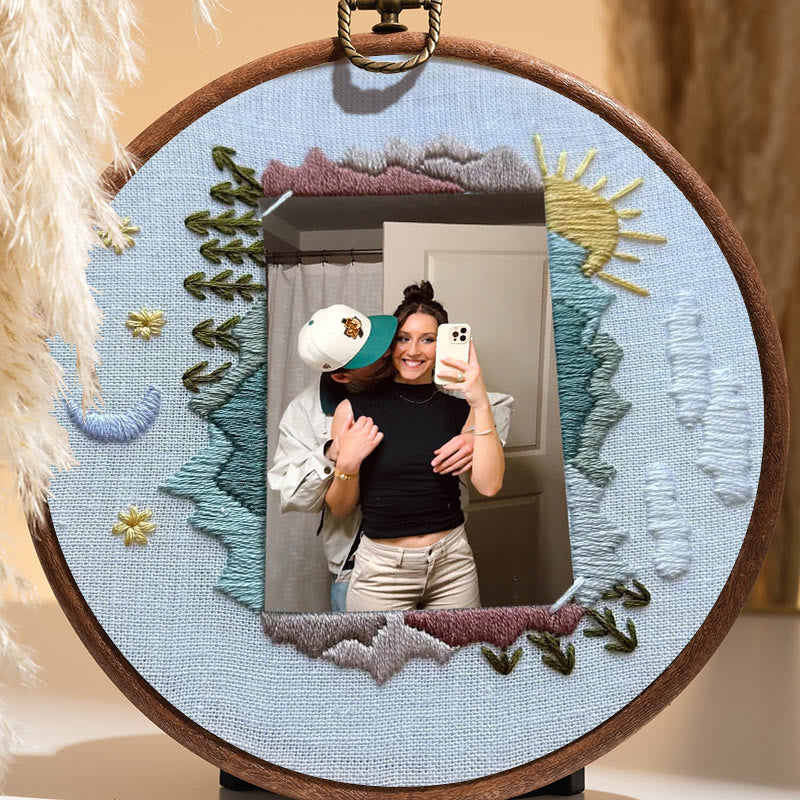 Rubbyoo Embroidery Photo Frame Kit - Day And Night | Diy Memorial Collection | Perfect Valentine's Gift - image 3