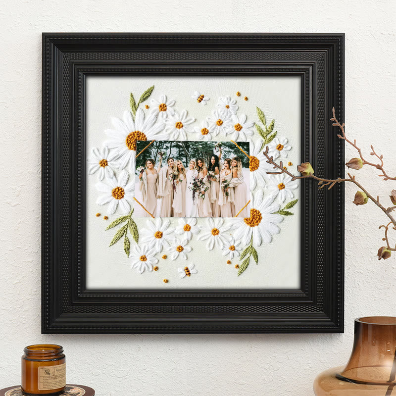 Rubbyoo Embroidery Photo Frame Kit - Attractive Daisy | Diy Floral Handicraft | Unique Art Decor - image 7