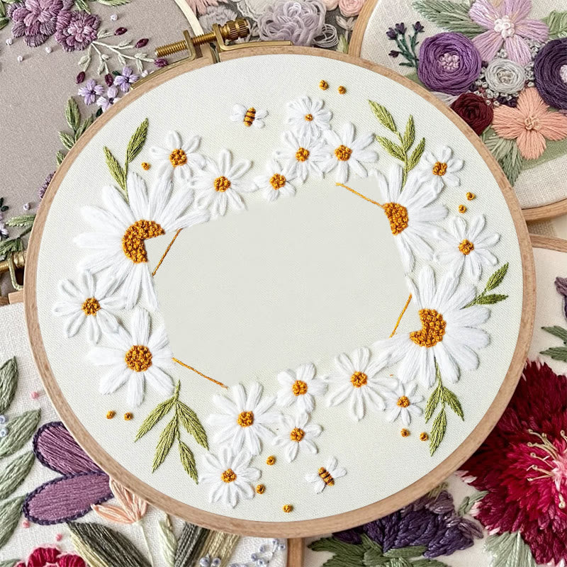 Rubbyoo Embroidery Photo Frame Kit - Attractive Daisy | Diy Floral Handicraft | Unique Art Decor - image 5