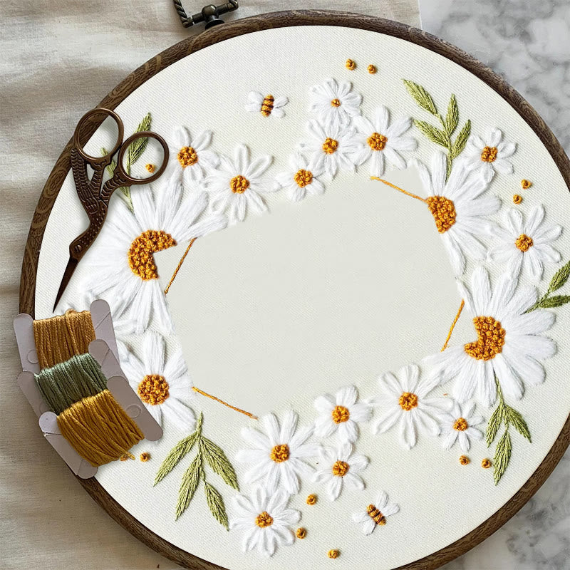Rubbyoo Embroidery Photo Frame Kit - Attractive Daisy | Diy Floral Handicraft | Unique Art Decor - image 6