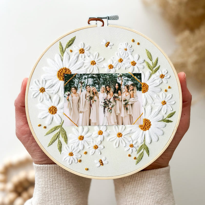 Rubbyoo Embroidery Photo Frame Kit - Attractive Daisy | Diy Floral Handicraft | Unique Art Decor - image 4