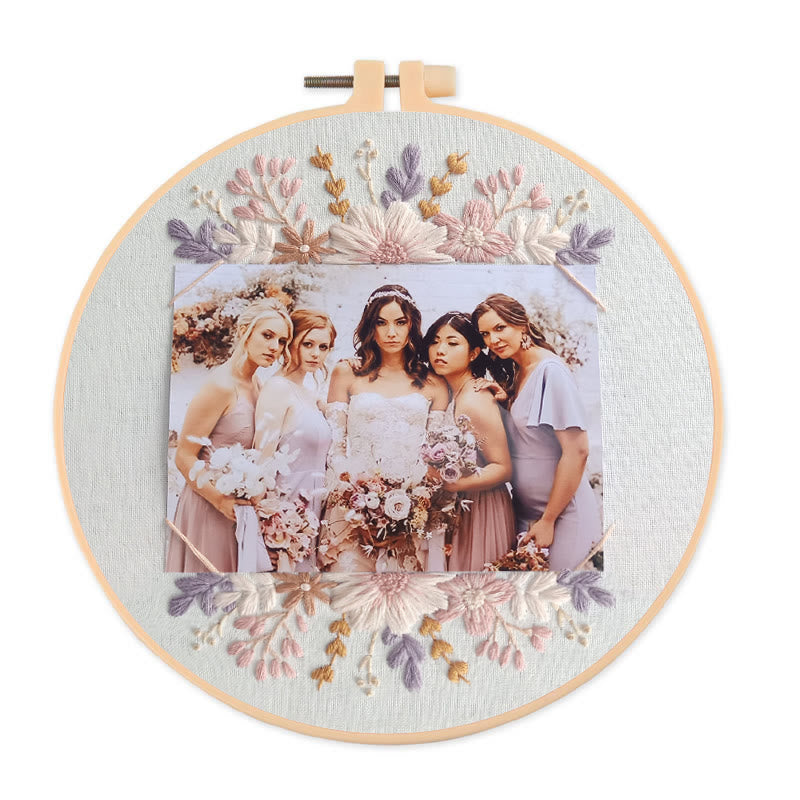 Rubbyoo Embroidery Photo Frame Kit - Romantic Moments | Nice Wedding Gifts For Friends | Beginner Friendly Needlework  - 25*25cm - image 0