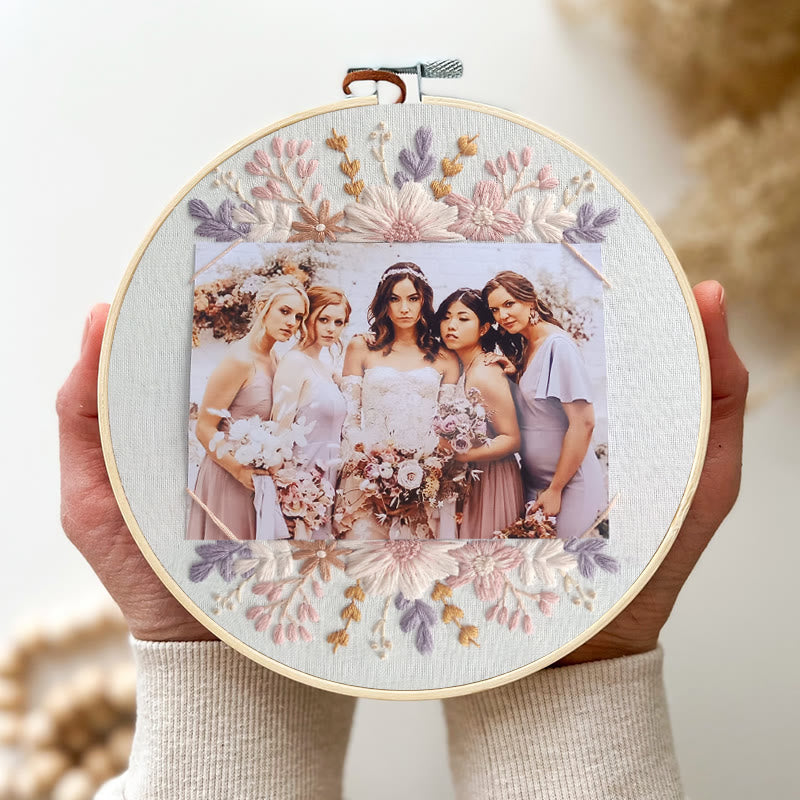 Rubbyoo Embroidery Photo Frame Kit - Romantic Moments | Nice Wedding Gifts For Friends | Beginner Friendly Needlework  - image 1