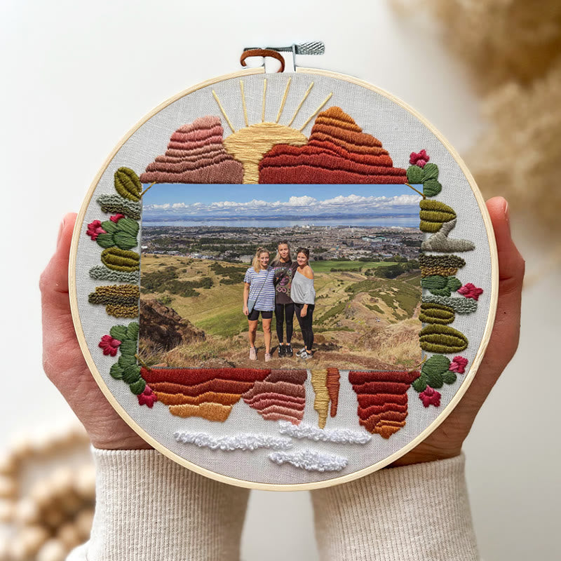 Rubbyoo Embroidery Photo Frame Kit - Desert View | Diy Landscape Artwork | Perfect Gifts For Crafters - image 1