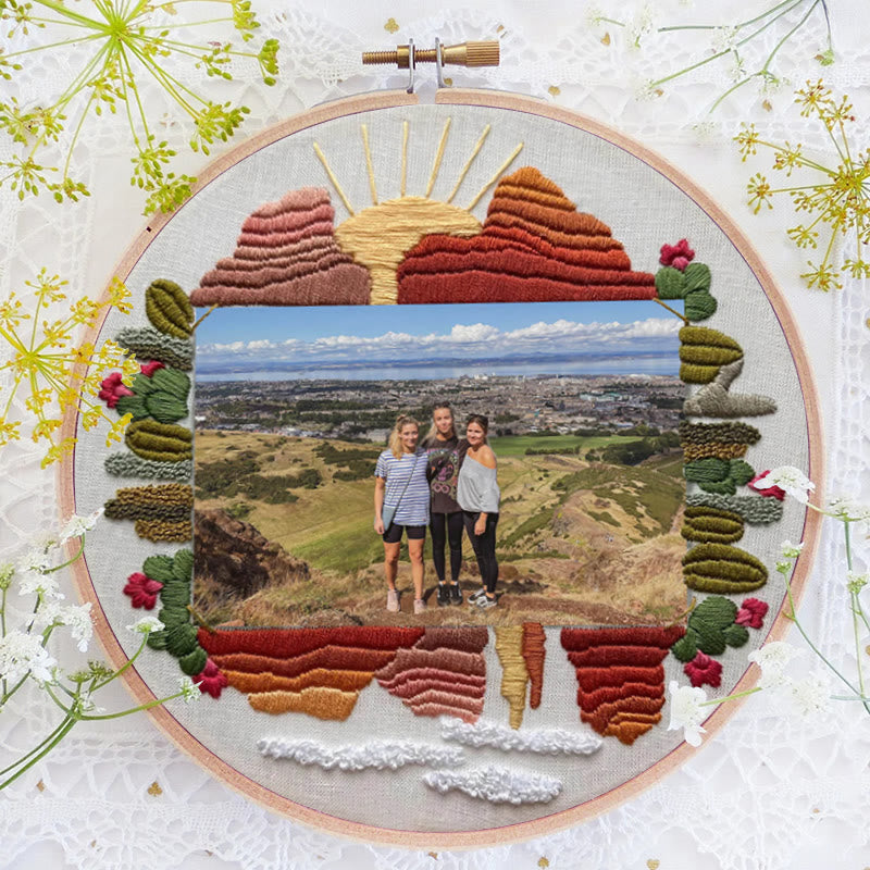 Rubbyoo Embroidery Photo Frame Kit - Desert View | Diy Landscape Artwork | Perfect Gifts For Crafters - image 3