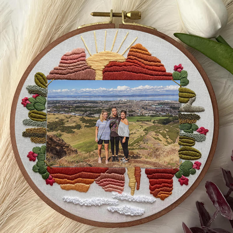 Rubbyoo Embroidery Photo Frame Kit - Desert View | Diy Landscape Artwork | Perfect Gifts For Crafters - image 4