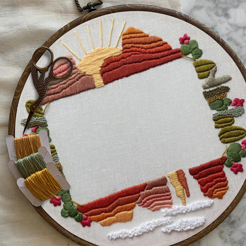 Rubbyoo Embroidery Photo Frame Kit - Desert View | Diy Landscape Artwork | Perfect Gifts For Crafters - image 6