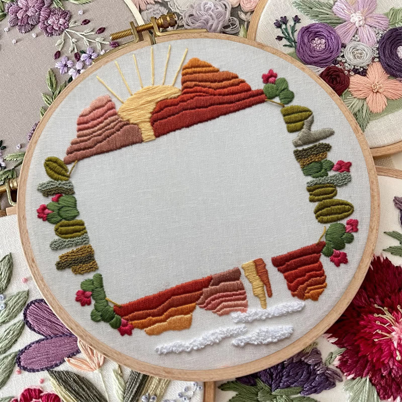 Rubbyoo Embroidery Photo Frame Kit - Desert View | Diy Landscape Artwork | Perfect Gifts For Crafters - image 7