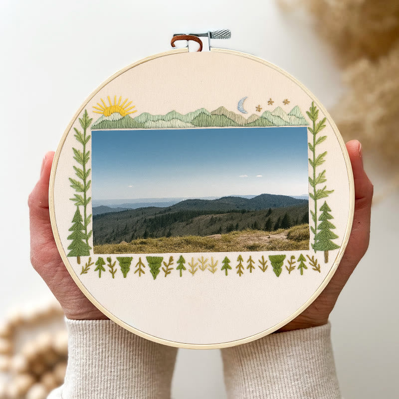 Rubbyoo Embroidery Photo Frame Kit - Mountain Range | Whimsy Handmade Needlework | Perfect Home Decor  - image 2