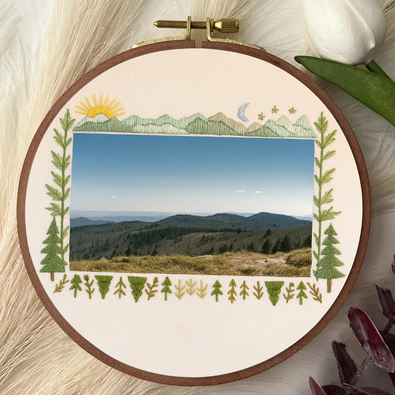 Rubbyoo Embroidery Photo Frame Kit - Mountain Range | Whimsy Handmade Needlework | Perfect Home Decor  - image 3