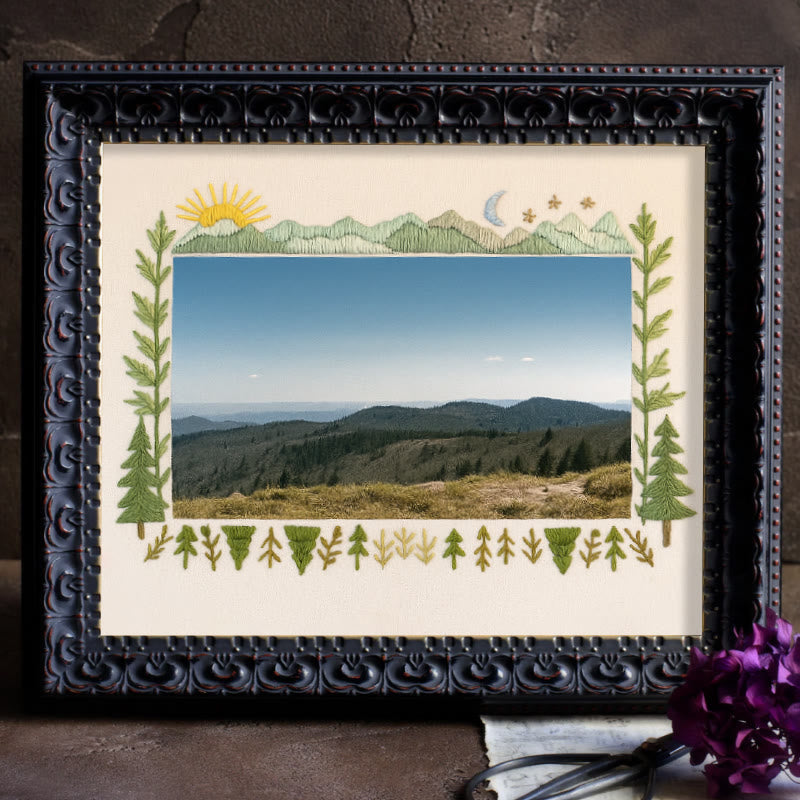 Rubbyoo Embroidery Photo Frame Kit - Mountain Range | Whimsy Handmade Needlework | Perfect Home Decor  - image 8