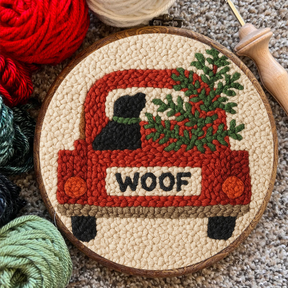  Woof Truck Punch Needle Kit - Diy Punch Needle Coaster | Craft For Handmade Enthusiast | Unique Decorative Gifts - image 7
