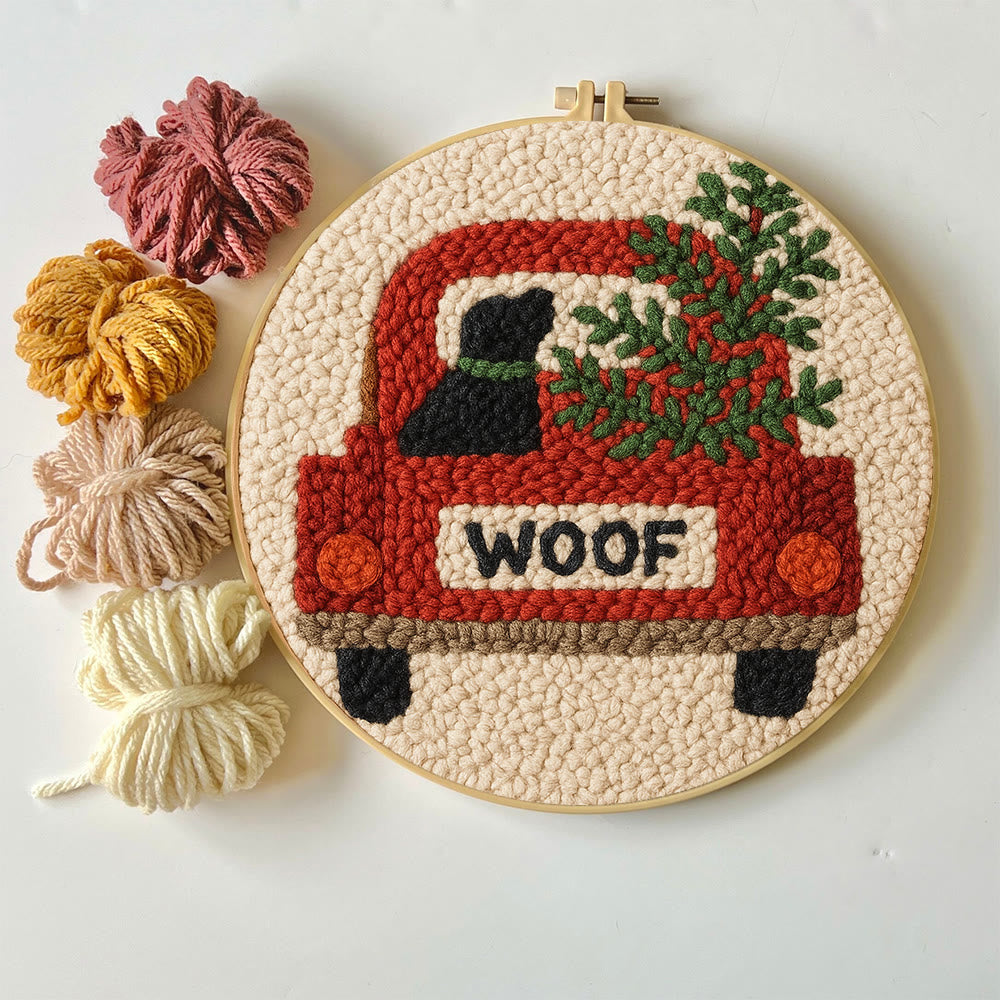  Woof Truck Punch Needle Kit - Diy Punch Needle Coaster | Craft For Handmade Enthusiast | Unique Decorative Gifts - image 9