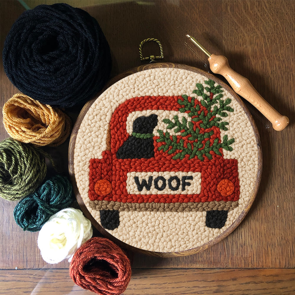  Woof Truck Punch Needle Kit - Diy Punch Needle Coaster | Craft For Handmade Enthusiast | Unique Decorative Gifts - image 5