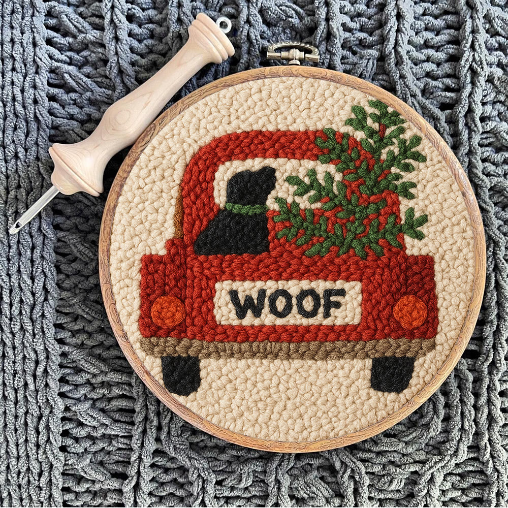  Woof Truck Punch Needle Kit - Diy Punch Needle Coaster | Craft For Handmade Enthusiast | Unique Decorative Gifts - image 8