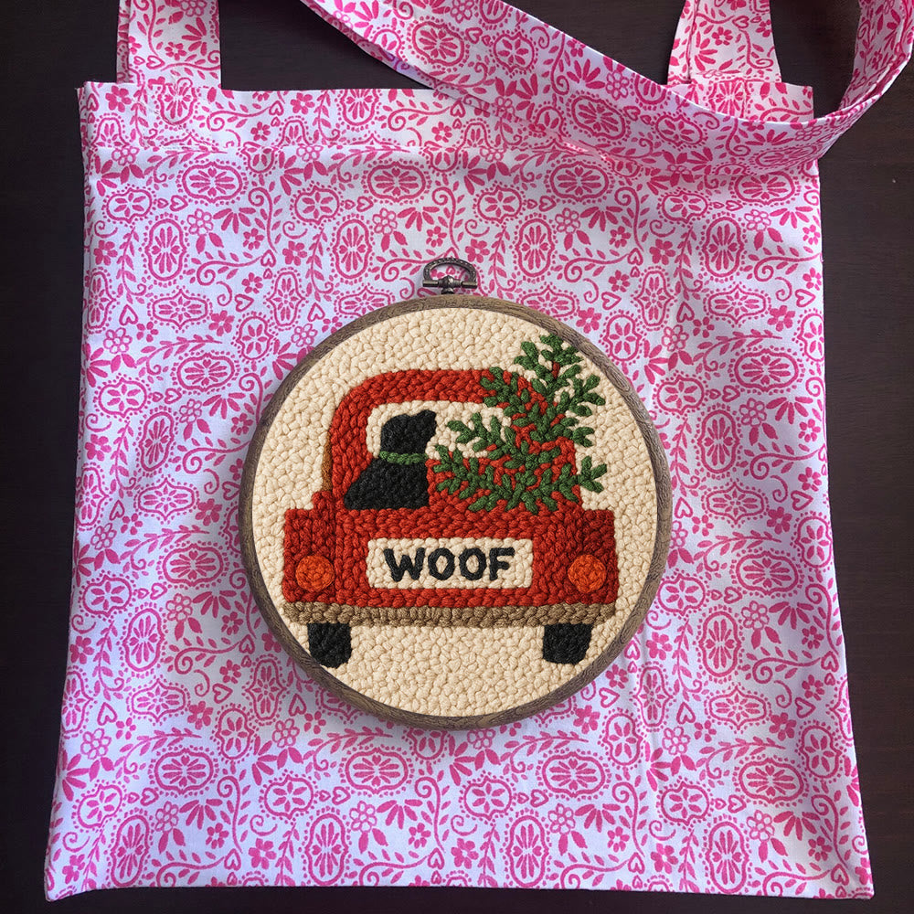  Woof Truck Punch Needle Kit - Diy Punch Needle Coaster | Craft For Handmade Enthusiast | Unique Decorative Gifts - image 10