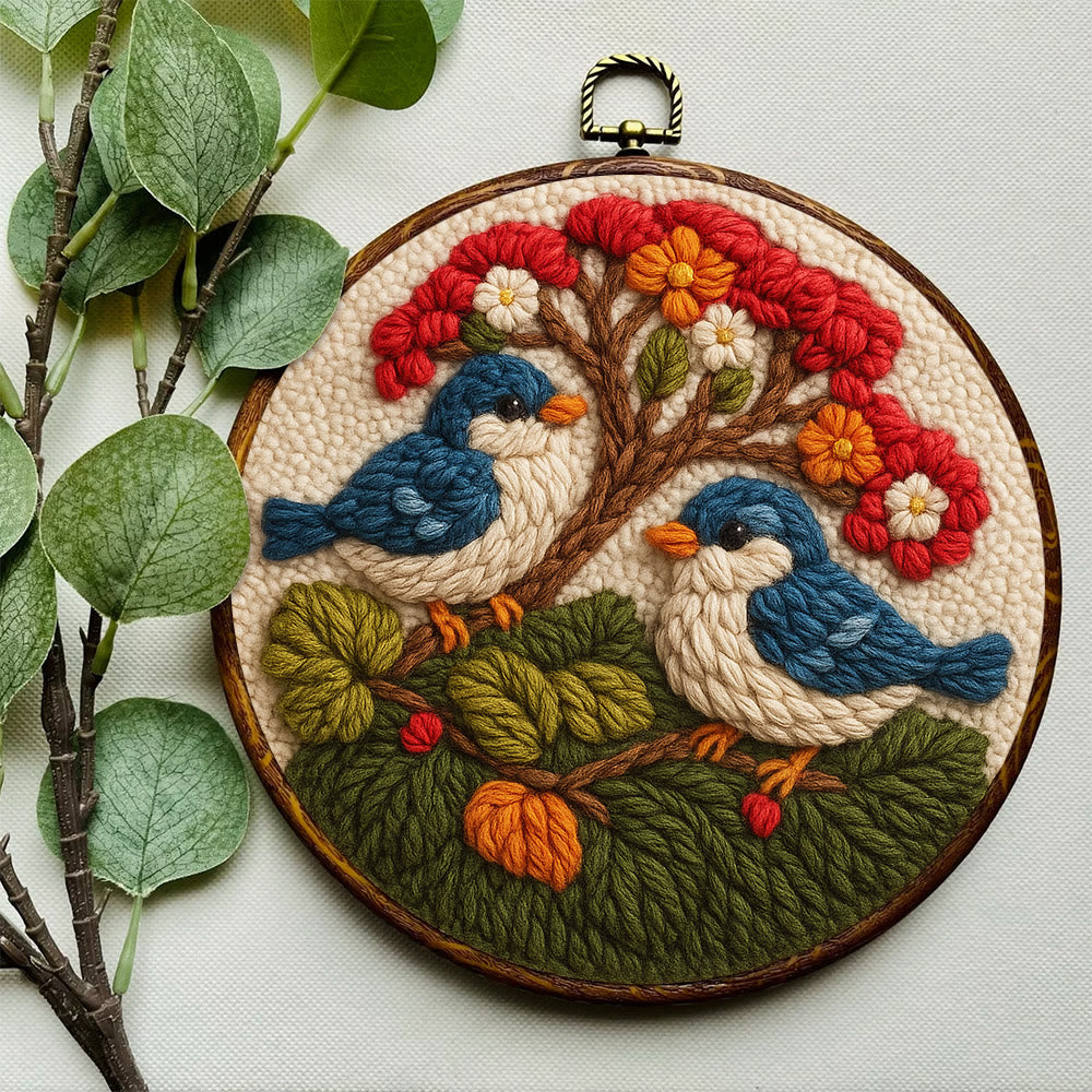  Stunning Birds Punch Needle Kit - Diy Punch Needle Coaster | Bird Needle Artwork | Beginner Handmade Craft - image 4