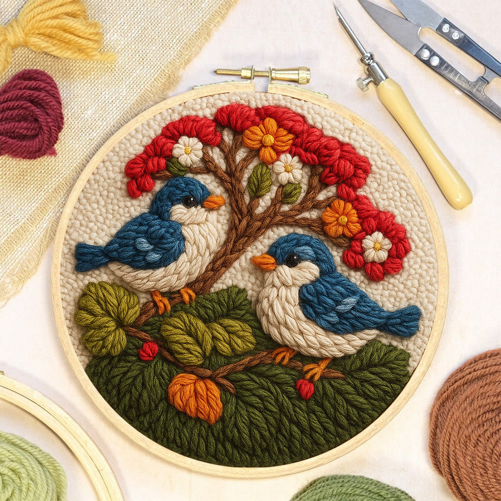  Stunning Birds Punch Needle Kit - Diy Punch Needle Coaster | Bird Needle Artwork | Beginner Handmade Craft - image 5