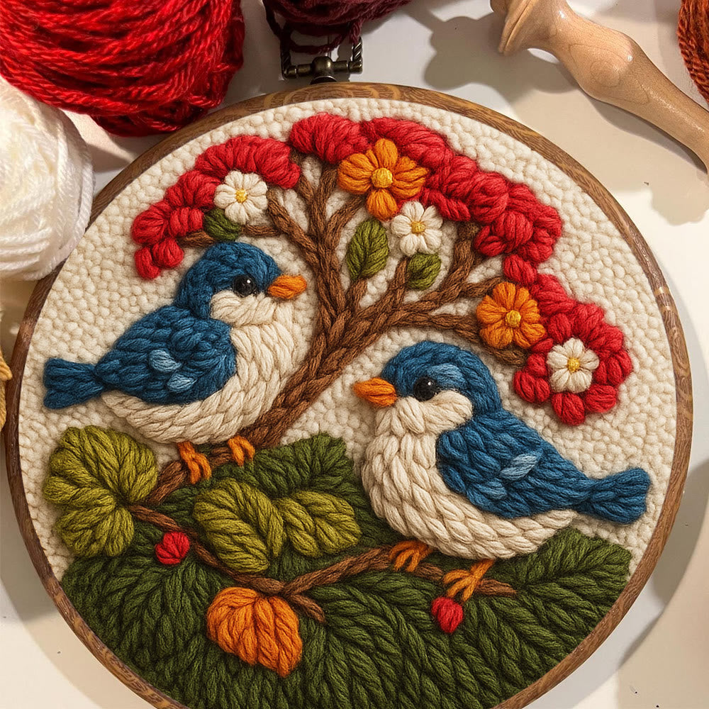  Stunning Birds Punch Needle Kit - Diy Punch Needle Coaster | Bird Needle Artwork | Beginner Handmade Craft - image 3