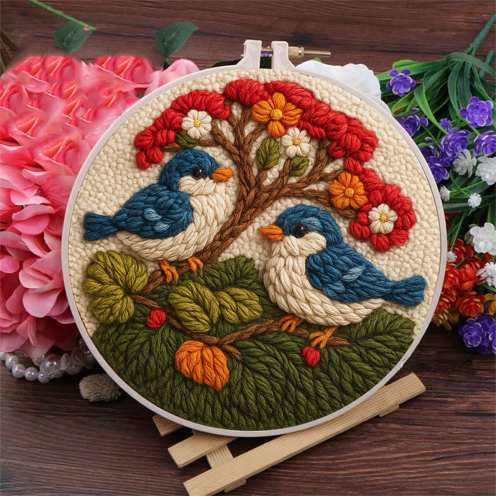  Stunning Birds Punch Needle Kit - Diy Punch Needle Coaster | Bird Needle Artwork | Beginner Handmade Craft - image 2