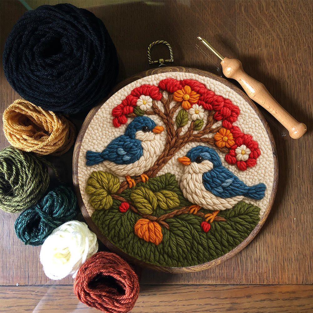  Stunning Birds Punch Needle Kit - Diy Punch Needle Coaster | Bird Needle Artwork | Beginner Handmade Craft - image 6