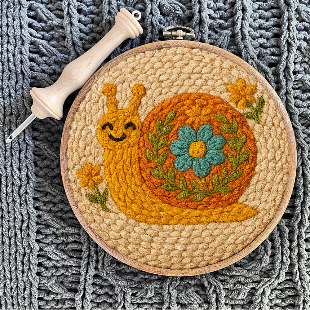 Smiling Snail Punch Needle Kit -  Diy Punch Needle Coaster | Cute Gift Ideas |  Easy Handmade Needlework - image 10